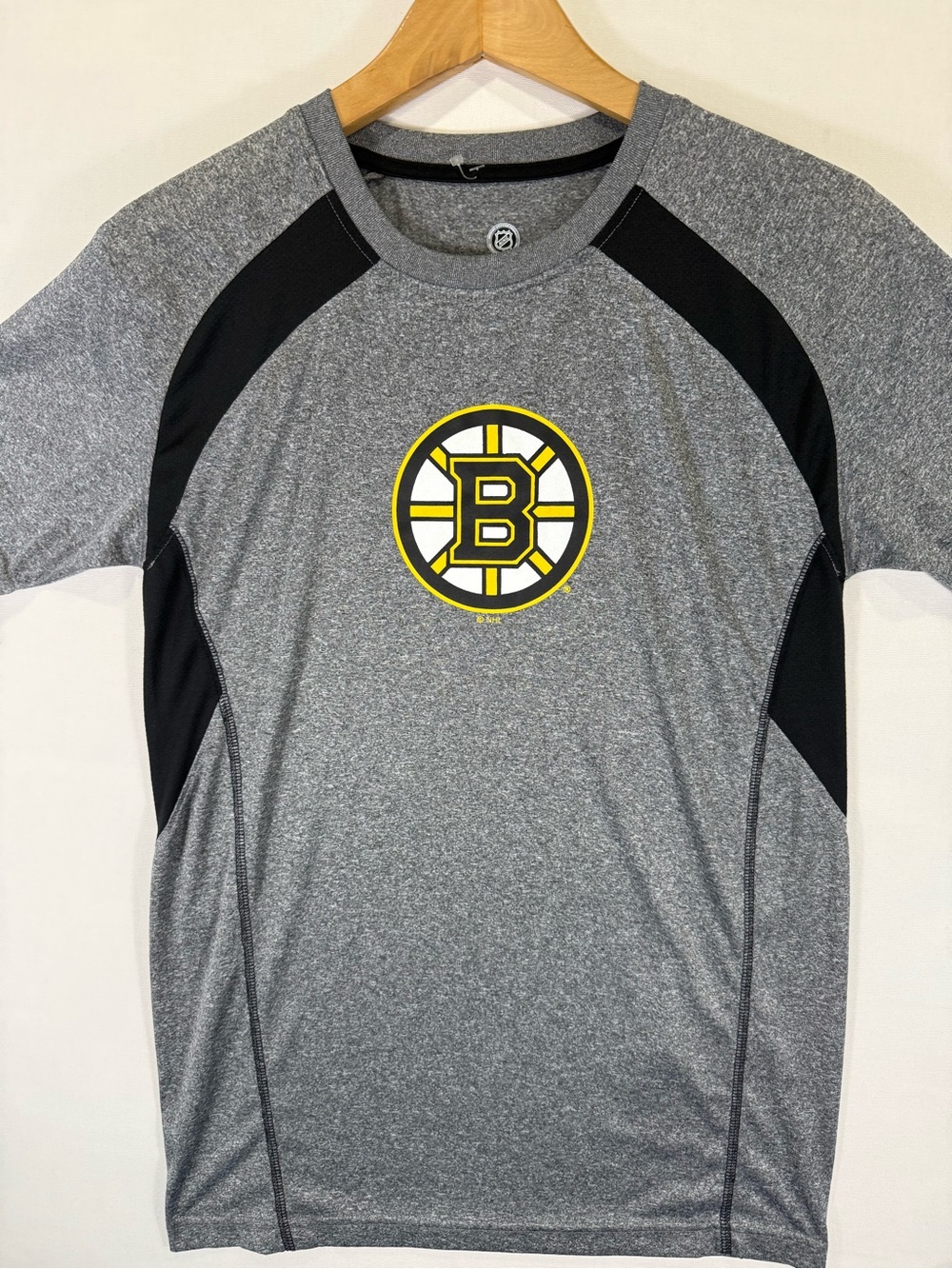 NHL Gray & Black Boston Bruins Performance Tee with Yellow Logo